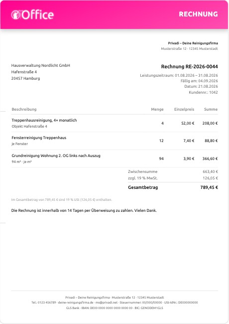 Rechnungsstil Relief