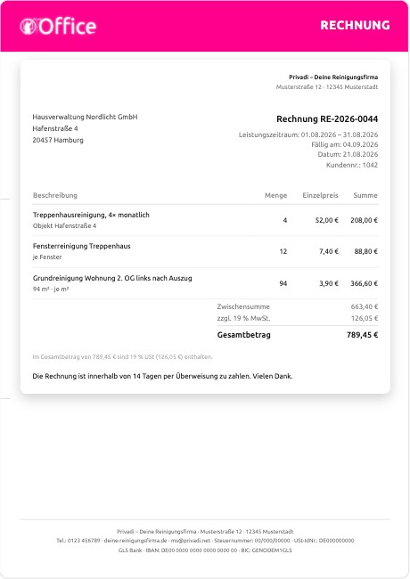 Rechnungsstil Ebenen